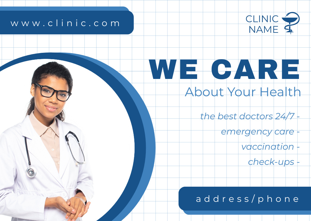 Clinic's List of Services Card Design Template