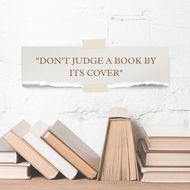 Wise Life Quote with Books Instagram Design Template