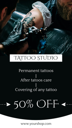 Plantilla de diseño de Tattoo Services With Covering And After Care With Discount Instagram Story 