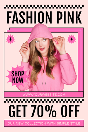 Platilla de diseño Pink Clothes and Outfirts Sale Pinterest