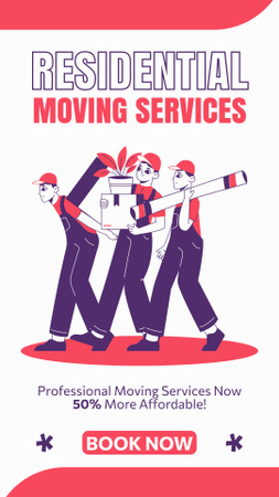 Special Offer of Residential Moving Services with Delivers Instagram Story Design Template