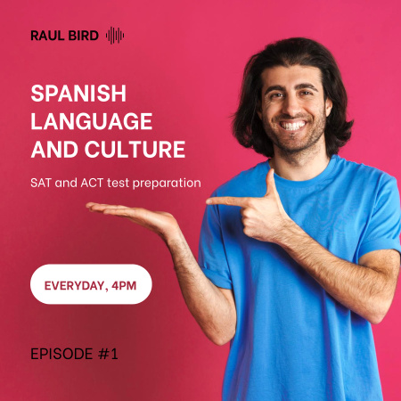 Szablon projektu Temat odcinka Talk Show na temat języka i kultury hiszpańskiej Podcast Cover
