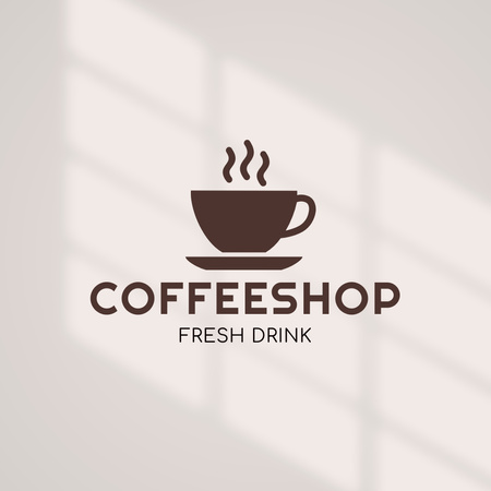 Fresh Drinks at Coffee House Logo Design Template