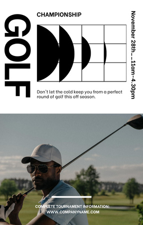 Plantilla de diseño de anuncio del campeonato de golf Invitation 4.6x7.2in 