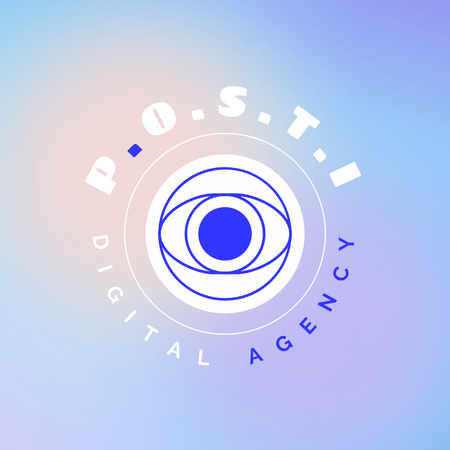 Emblem of Digital Agency In Gradient Logo 1080x1080px – шаблон для дизайна