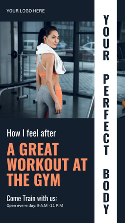 Designvorlage Angebot von Workout im Fitnessstudio für Instagram Video Story