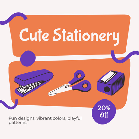 Platilla de diseño Stationery Shop Discount On Vibrant Products Instagram AD