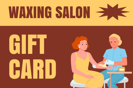 女性のためのワックス脱毛サロンへのカード Gift Certificateデザインテンプレート