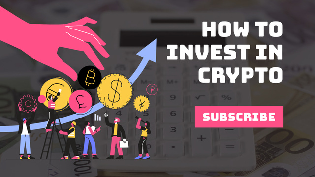 How to Invest In Cryptocurrency Youtube Thumbnail Design Template
