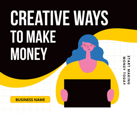 Creative Ways To Make Money with Girl Medium Rectangle Design Template