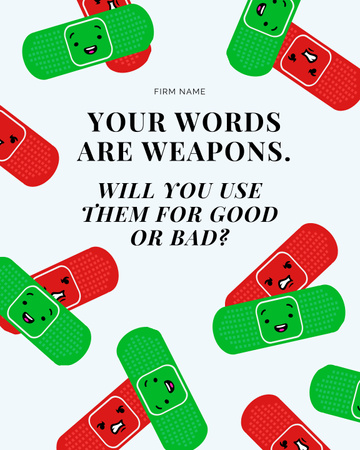 Plantilla de diseño de Discernment in Word Usage with Cartoon Band-Aids Poster 16x20in 
