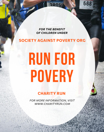 Charity Run Announcement Poster 22x28in Šablona návrhu