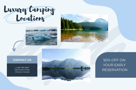 Discount Announcement for Camping Recreation Mood Board Design Template