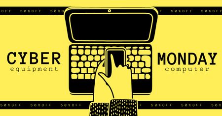 Designvorlage Cyber Monday-Verkauf von Computerausrüstung für Facebook AD