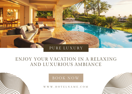 Luxury Hotel Ad Postcard Modelo de Design