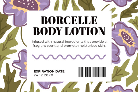 Cosmetic Body Lotion Label Design Template