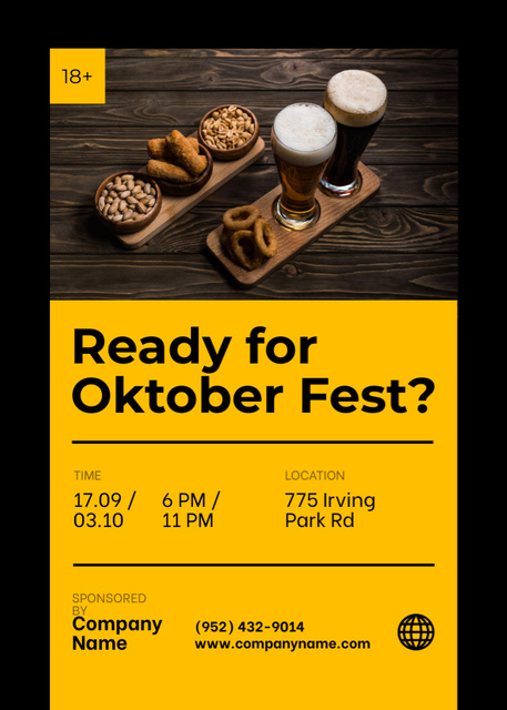 Oktoberfest Festive Party Notification Flayerデザインテンプレート