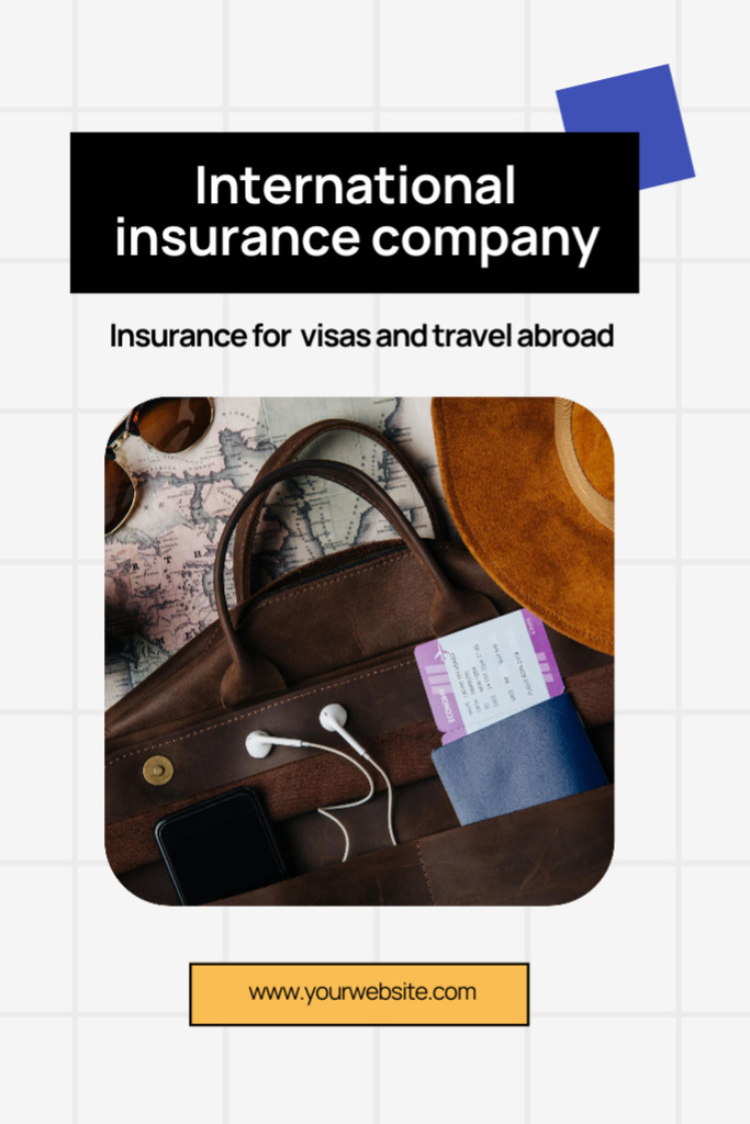 Competent International Insurance Company Service Offer Flyer 4x6in – шаблон для дизайна
