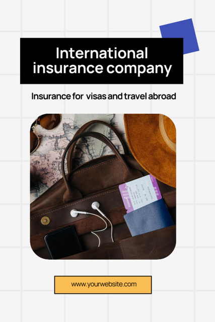 Competent International Insurance Company Service Offer Flyer 4x6in – шаблон для дизайна