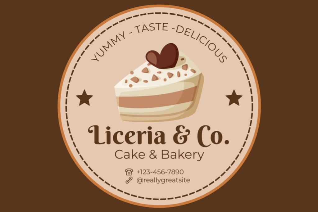 Cakes and Bakery Retail Label Tasarım Şablonu