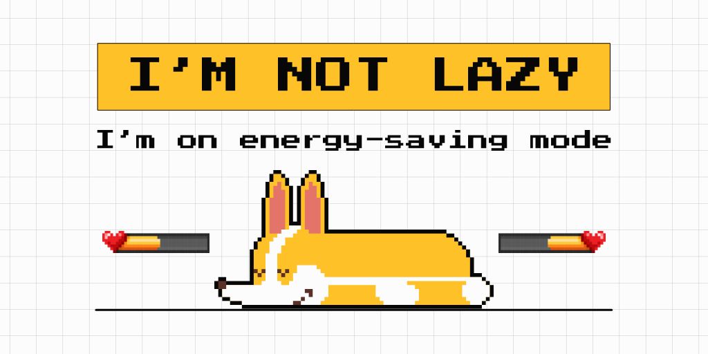 Template di design Funny Phrase with Cute Lazy Sleeping Dog Twitter