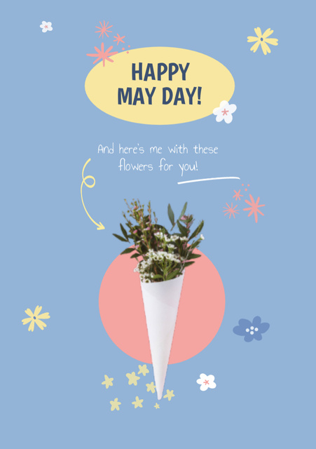 May Day Celebration Announcement Postcard A5 Vertical tervezősablon