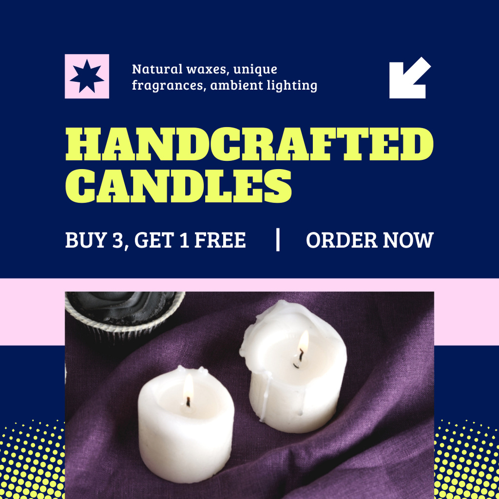 Ontwerpsjabloon van Instagram AD van Handmade Candle Art with Special Offer