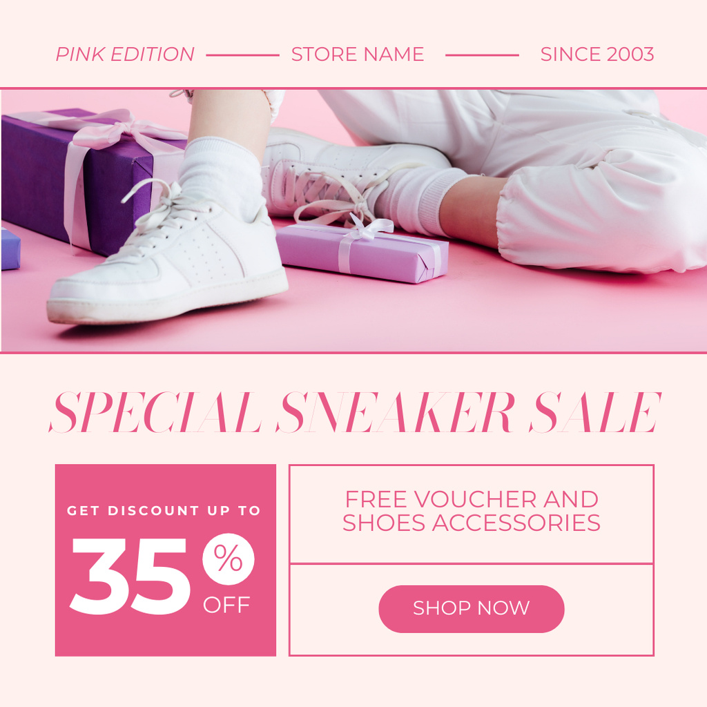 Plantilla de diseño de Special Sale of Casual Style Sneakers Instagram AD 