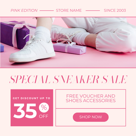 Platilla de diseño Special Sale of Casual Style Sneakers Instagram AD