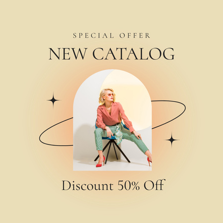 Special Discount Offer with Stylish Woman Instagram Design Template