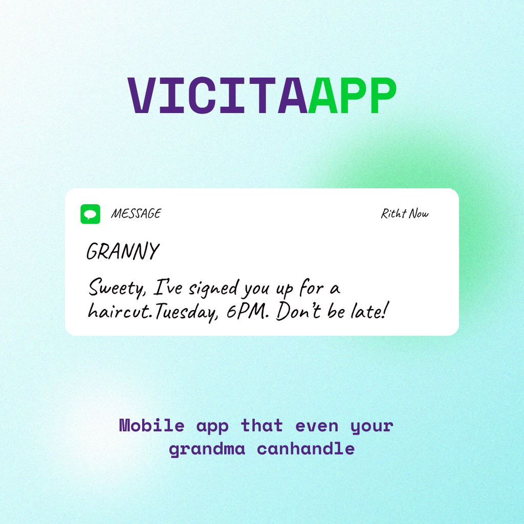 Platilla de diseño Funny Mobile App Ad with Message on Screen Instagram