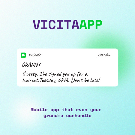 Platilla de diseño Funny Mobile App Ad with Message on Screen Instagram
