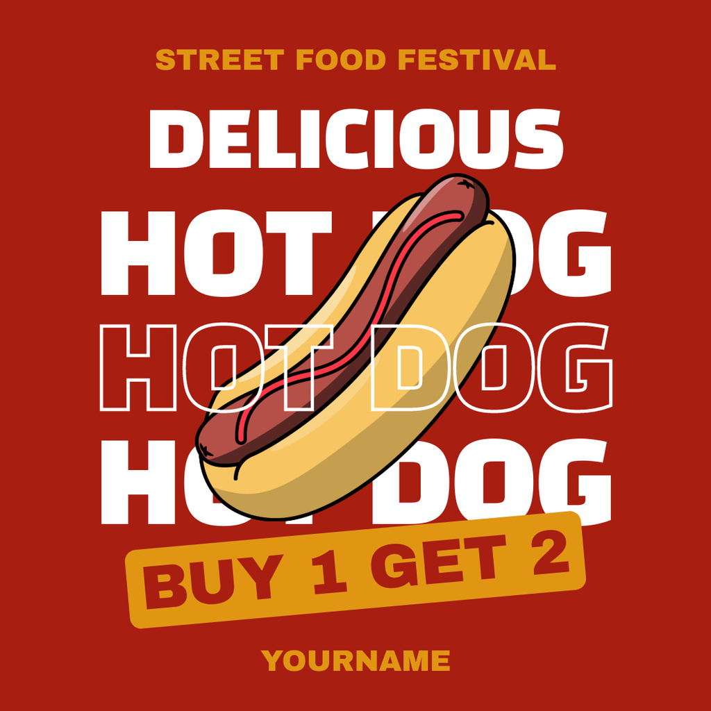Designvorlage Special Offer of Delicious Hot Dog für Instagram