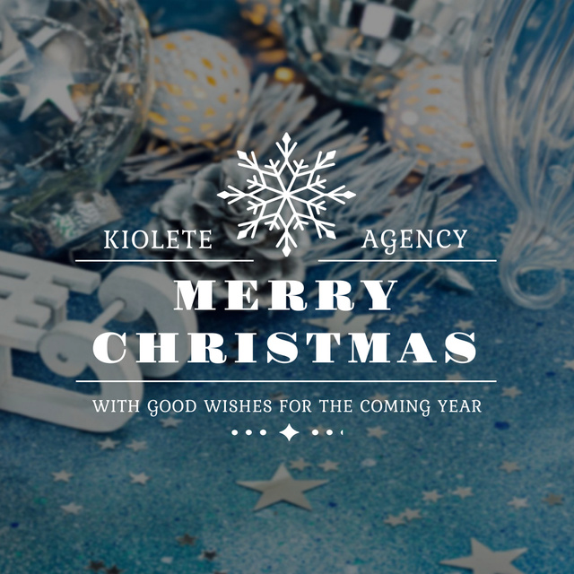 Merry Christmas Greeting with Festive Decoration Instagram Modelo de Design