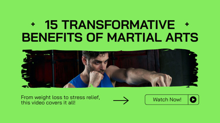 Blog a harcművészetek transzformatív előnyeiről Youtube Thumbnail tervezősablon