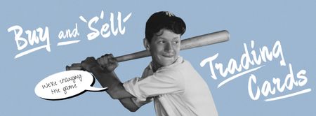 Platilla de diseño Sport Cards Ad with Baseball Player Facebook Video cover