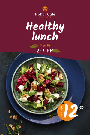 Healthy Menu Offer Salad in a Plate Flyer 4x6in Design Template