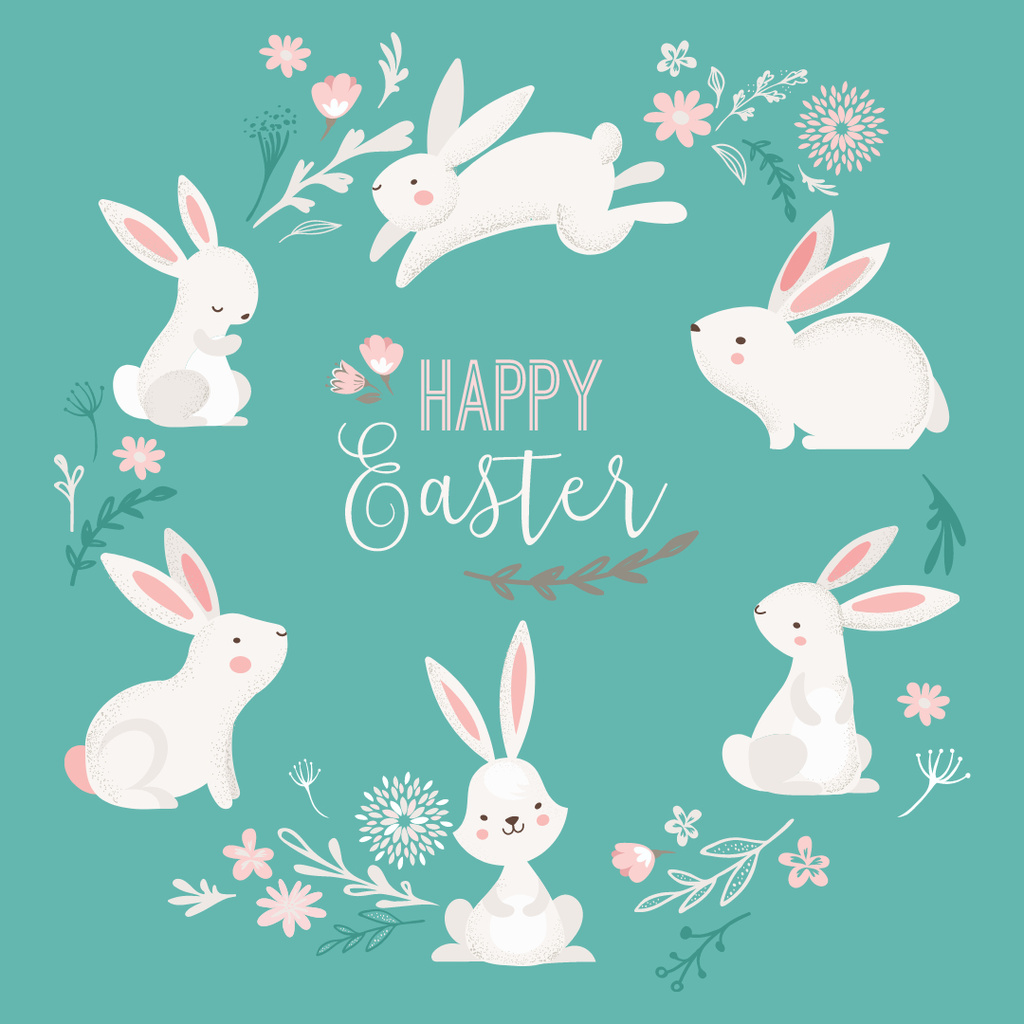 Cute Easter Holiday Greeting Instagram – шаблон для дизайна