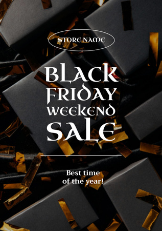 Black Friday Holiday Sale Announcement Flyer A5 Design Template