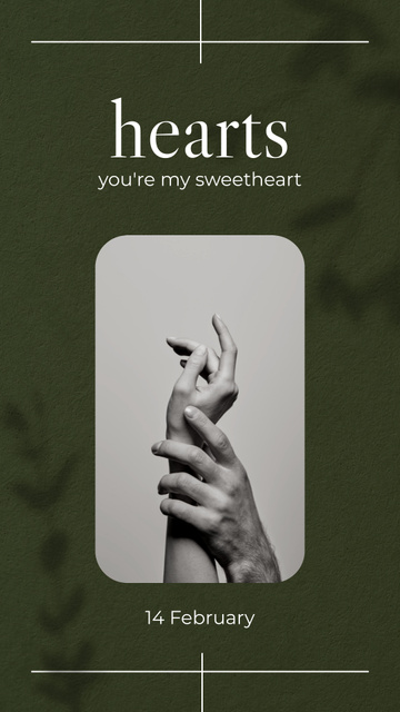 Designvorlage Valentine's Day Greeting with Lovers' Hands für Instagram Story