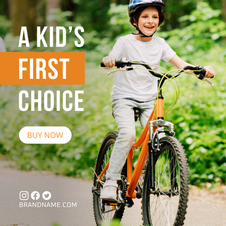 Kid's Bicycle Shop Ad Instagram Design Template