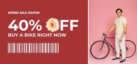 Spring Bicycle Sale Coupon Din Large Design Template