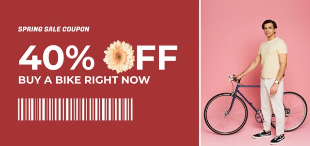 Spring Bicycle Sale Coupon Din Large – шаблон для дизайна