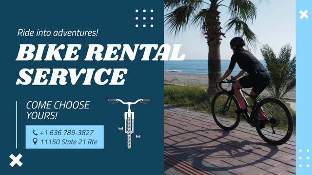 Designvorlage Stylish Bicycles Rental Service Offer für Full HD video