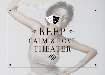 Citation about love to theater Postcard 5x7in Modelo de Design