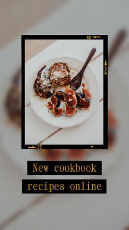Yummy Croissant and Pancakes with Figs Instagram Video Story Design Template