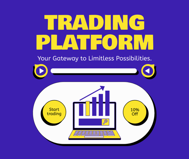 Designvorlage Advanced Stock Trading Platform Ad für Facebook