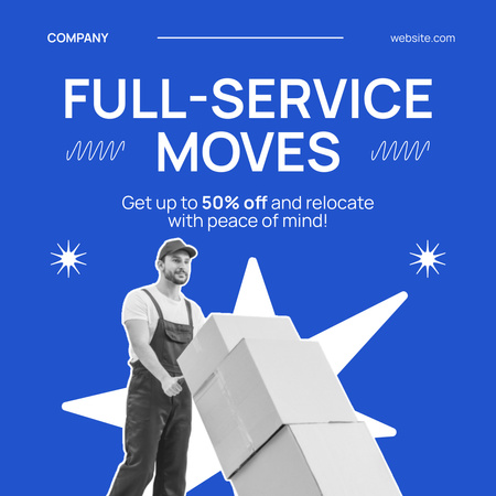 Offer of Full-Service Moving with Deliver Instagram AD Design Template