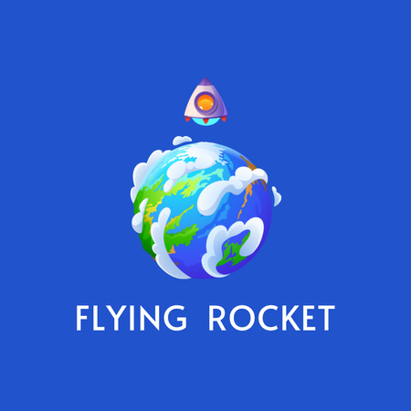 Flying rocket company logo Logo Design Template