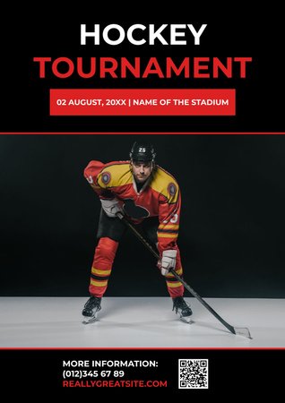 Hockey Competition Announcement Poster Design Template